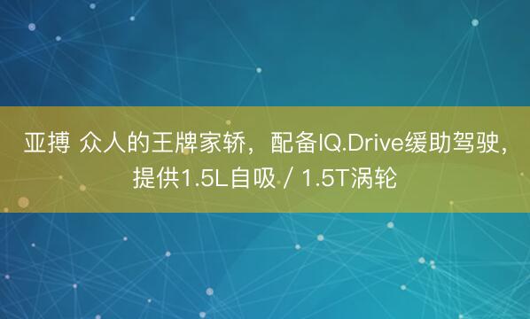 亚搏 众人的王牌家轿,配备IQ.Drive缓助驾驶,提供1.5L自吸/1.5T涡轮