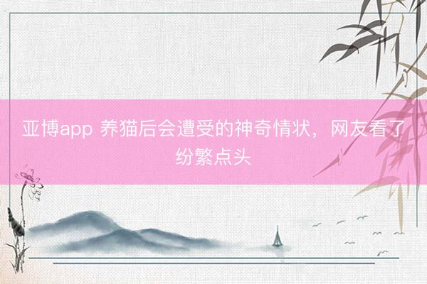 亚博app 养猫后会遭受的神奇情状，网友看了纷繁点头