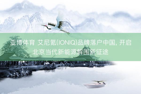 亚博体育 艾尼氪(IONIQ)品牌落户中国， 开启北京当代新能源解围新征途