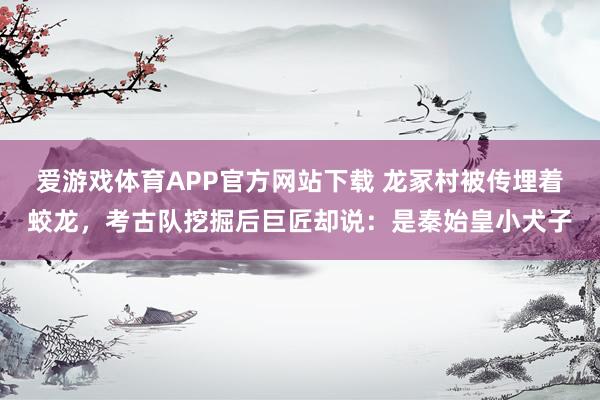 爱游戏体育APP官方网站下载 龙冢村被传埋着蛟龙，考古队挖掘后巨匠却说：是秦始皇小犬子