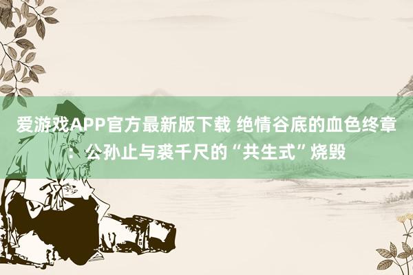 爱游戏APP官方最新版下载 绝情谷底的血色终章：公孙止与裘千尺的“共生式”烧毁
