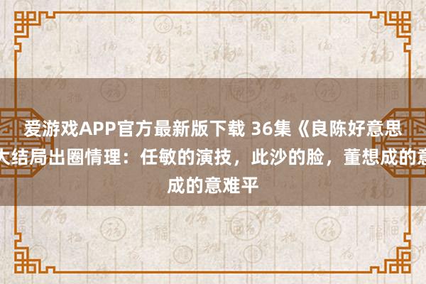 爱游戏APP官方最新版下载 36集《良陈好意思锦》大结局出圈情理：任敏的演技，此沙的脸，董想成的意难平
