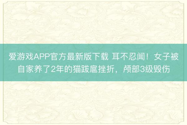 爱游戏APP官方最新版下载 耳不忍闻！女子被自家养了2年的猫跋扈挫折，颅部3级毁伤