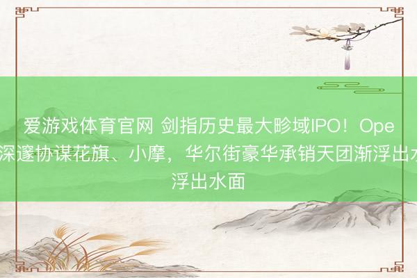爱游戏体育官网 剑指历史最大畛域IPO！OpenAI深邃协谋花旗、小摩，华尔街豪华承销天团渐浮出水面