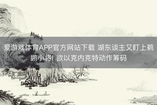 爱游戏体育APP官方网站下载 湖东谈主又盯上鹈鹕小将! 欲以克内克特动作筹码