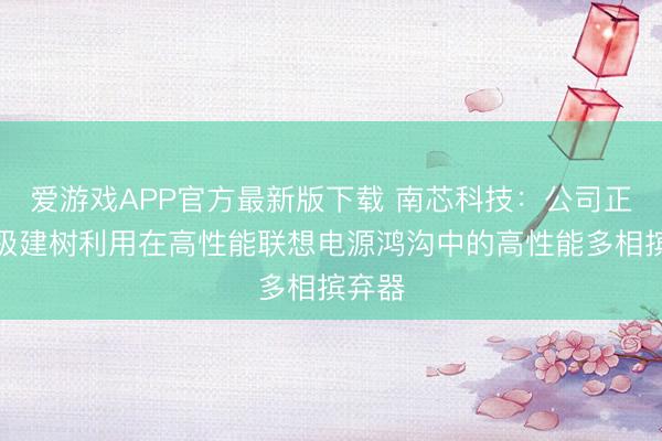 爱游戏APP官方最新版下载 南芯科技:公司正在积极建树利用在高性能联想电源鸿沟中的高性能多相摈弃器